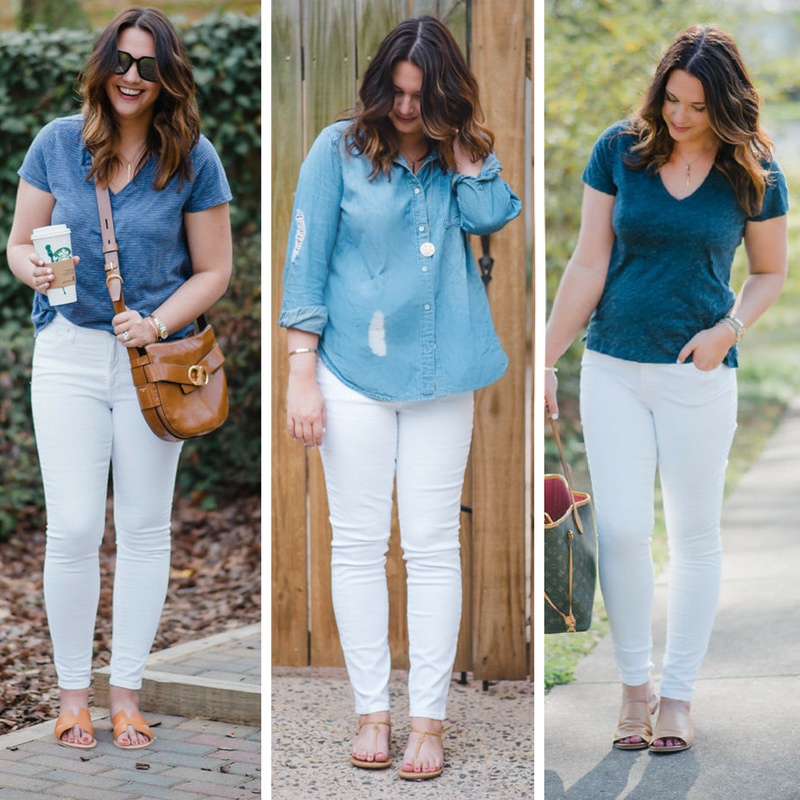 Mom Style Fave White Jeans: High, Medium and Low